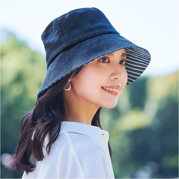 コジット COGIT コジット UV デニム ハット 通販 レディース 下向き ツバ 顔カバー 蒸れにくい 髪型 崩れにくい 紫外線対策 紫外線カット 蒸れを逃がす | COOL MAX