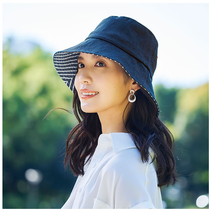 コジット COGIT コジット UV デニム ハット 通販 レディース 下向き ツバ 顔カバー 蒸れにくい 髪型 崩れにくい 紫外線対策 紫外線カット 蒸れを逃がす | COOL MAX | 03