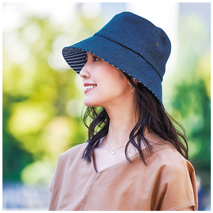 コジット COGIT コジット UV デニム ハット 通販 レディース 下向き ツバ 顔カバー 蒸れにくい 髪型 崩れにくい 紫外線対策 紫外線カット 蒸れを逃がす | COOL MAX | 04