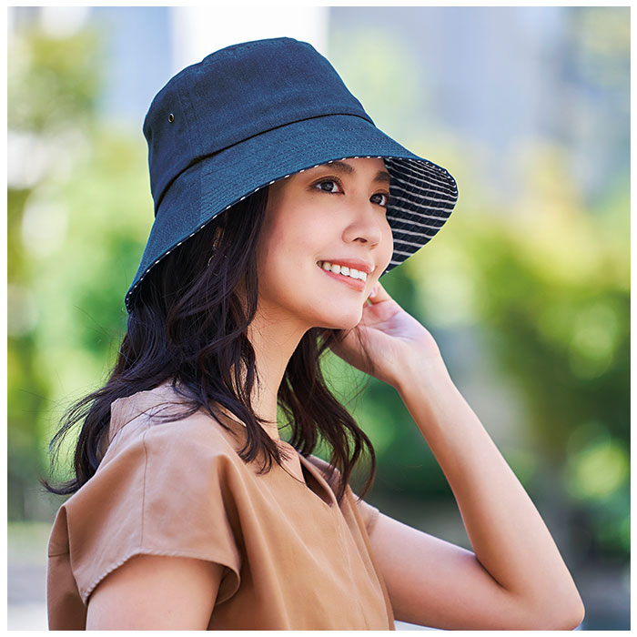 コジット COGIT コジット UV デニム ハット 通販 レディース 下向き ツバ 顔カバー 蒸れにくい 髪型 崩れにくい 紫外線対策 紫外線カット 蒸れを逃がす | COOL MAX | 05