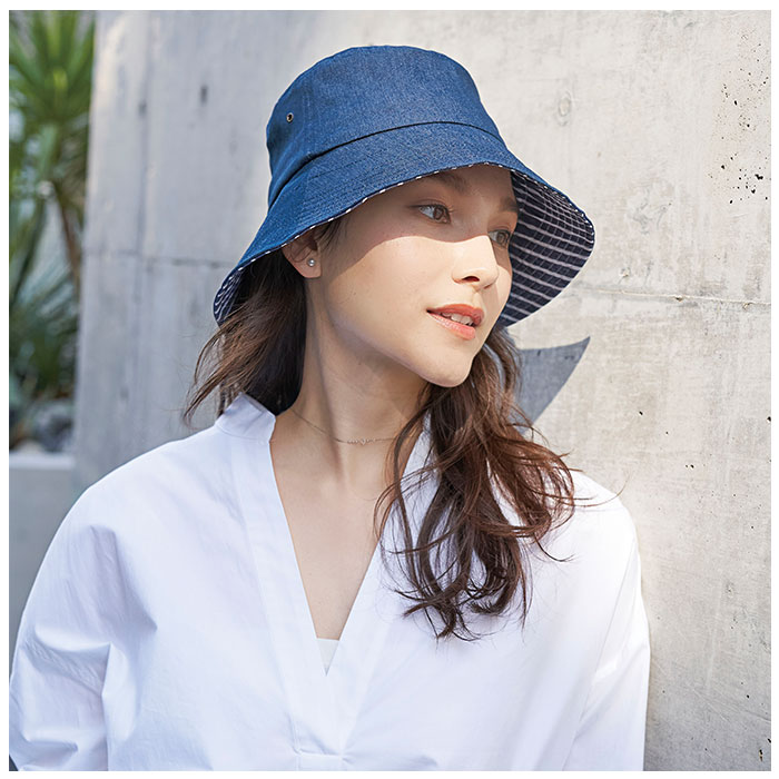 コジット COGIT コジット UV デニム ハット 通販 レディース 下向き ツバ 顔カバー 蒸れにくい 髪型 崩れにくい 紫外線対策 紫外線カット 蒸れを逃がす | COOL MAX | 06