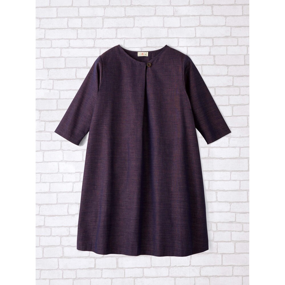 チュニック ワンピース 大人 通販 チュニックワンピース 日本製 プルオーバー レディース 7分袖 トップス Aライン ゆったり 綿100 コットン 三河木綿 |  | 02