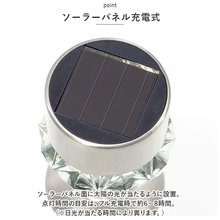ソーラーライト 2個セット 屋外 通販 2WAY ダイヤモンドカット ガーデンライト 照明 ライト LED 埋め込み 明るい 間接照明 卓上 省エネ 誘導灯 ソーラーライト | 武田コーポレーション | 05