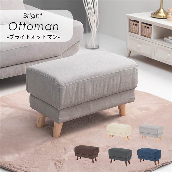 オットマン おしゃれ 通販 ブライトOT ソファー 一人用 スツール 足置き チェア 椅子 いす イス 1人用 1人掛け シンプル 無地 背もたれ無し シリーズ オットマン |  | 01