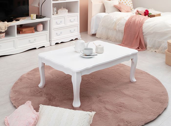センターテーブル おしゃれ 通販 MT-7030WH フェミニンシリーズ 折れ脚テーブル 折りたたみテーブル 折り畳みテーブル テーブル 机 折りたたみ センターテーブル | HAGiHARA