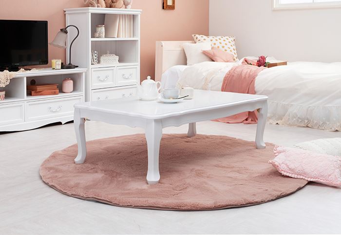 センターテーブル おしゃれ 通販 MT-7030WH フェミニンシリーズ 折れ脚テーブル 折りたたみテーブル 折り畳みテーブル テーブル 机 折りたたみ センターテーブル | HAGiHARA | 02