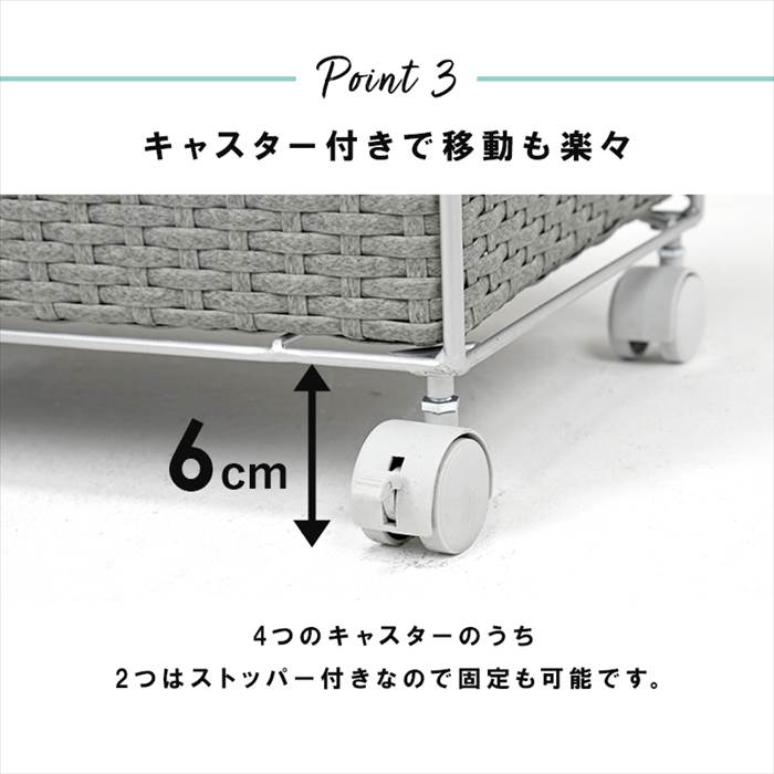 ランドリーラック 通販 RAN-2411 ランドリー収納 ランドリー ラック 引き出し 1列 4段 キャスター付き 水回り 収納 防水素材 大容量 洗面所 ランドリーラック | HAGiHARA | 05