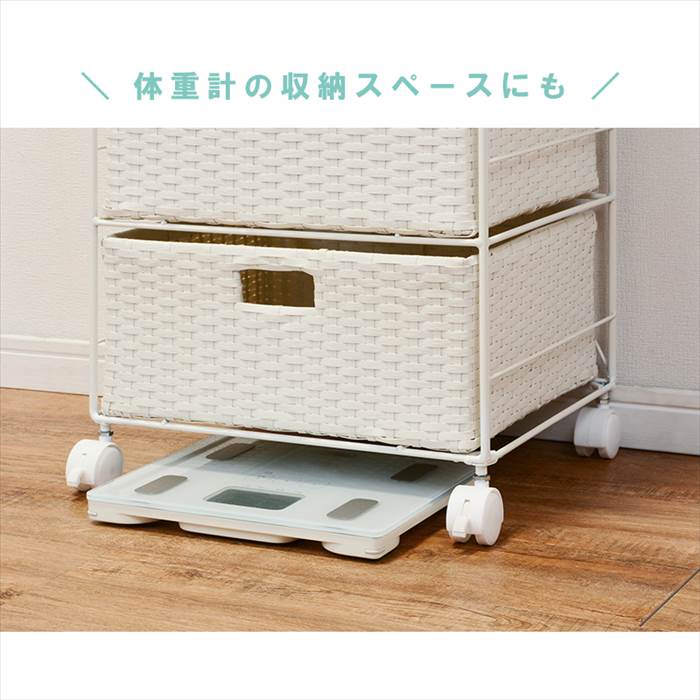 ランドリーラック 通販 RAN-2411 ランドリー収納 ランドリー ラック 引き出し 1列 4段 キャスター付き 水回り 収納 防水素材 大容量 洗面所 ランドリーラック | HAGiHARA | 06