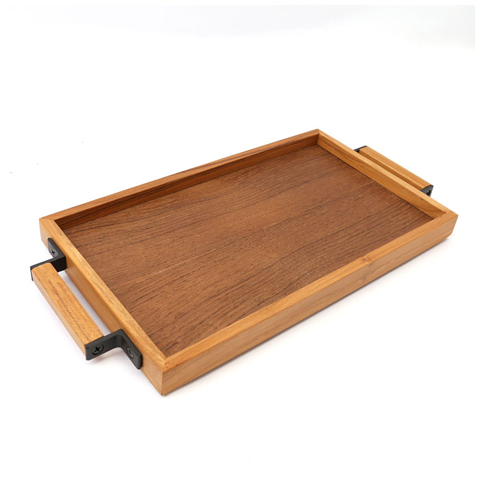 トレー 通販トレー 木製 Sサイズ お盆 おぼん トレイ 盆 おしゃれ カフェ 重ねられる スタッキング 小物入れ 木製トレー 木製トレイ アイアン ハンドル  トレー | ブランド登録なし | 01