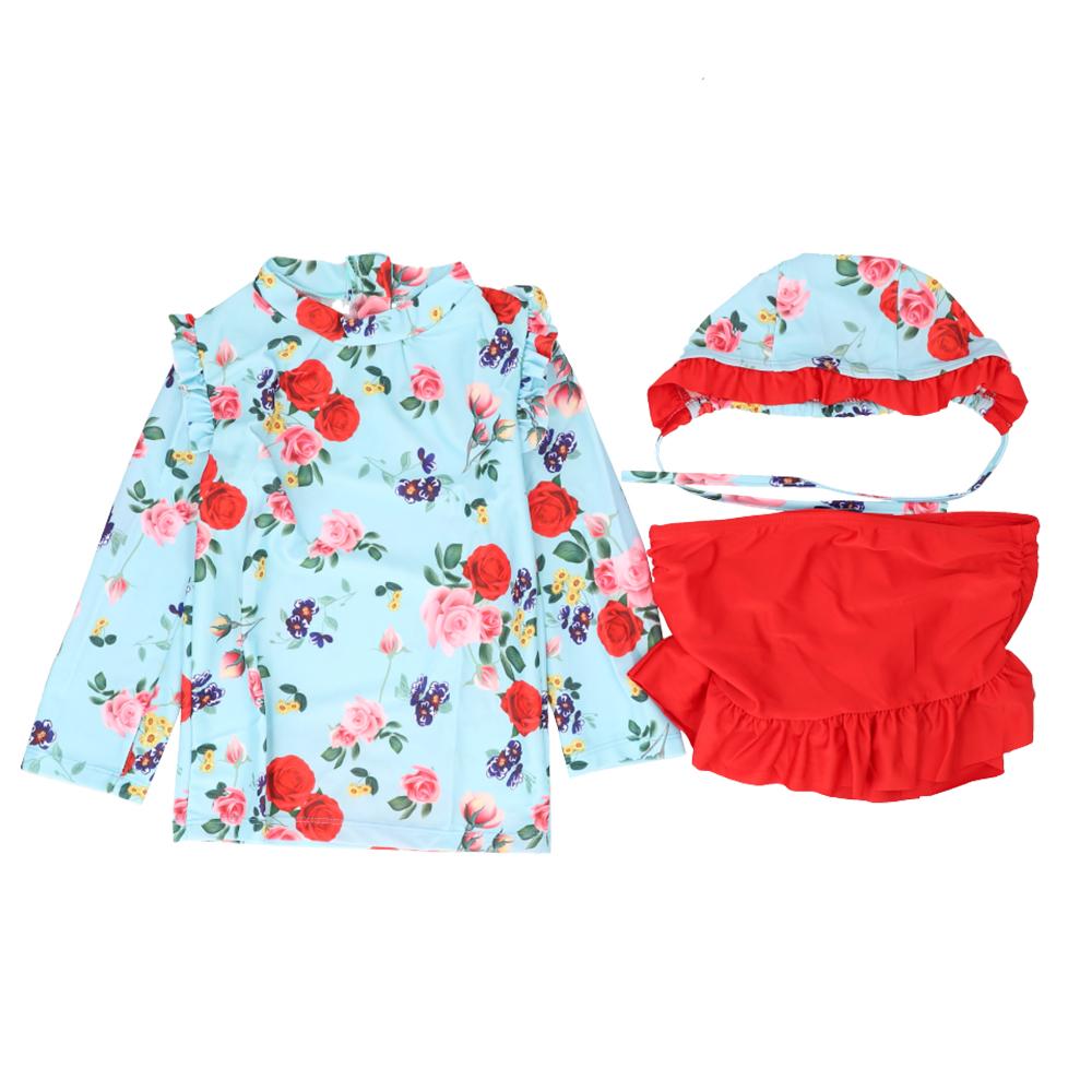 水着 通販水着 女の子 セパレート かわいい おしゃれ 3点セット ラッシュガード パンツ スカート スイミング 海水浴 プール 幼稚園 保育園 3歳 4歳 100 5歳 水着 | BACKYARD FAMILY | 03