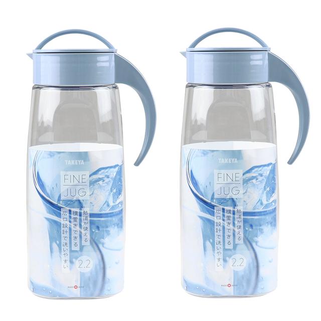 冷水筒 ピッチャー 2本セット 日本製 約 2リットル 通販 ファインジャグ 2.2L 熱湯 耐熱 横置き 縦置き 大きい 水差し 大きめ 大容量 2200ml 約 2L 冷水筒 |  | 01