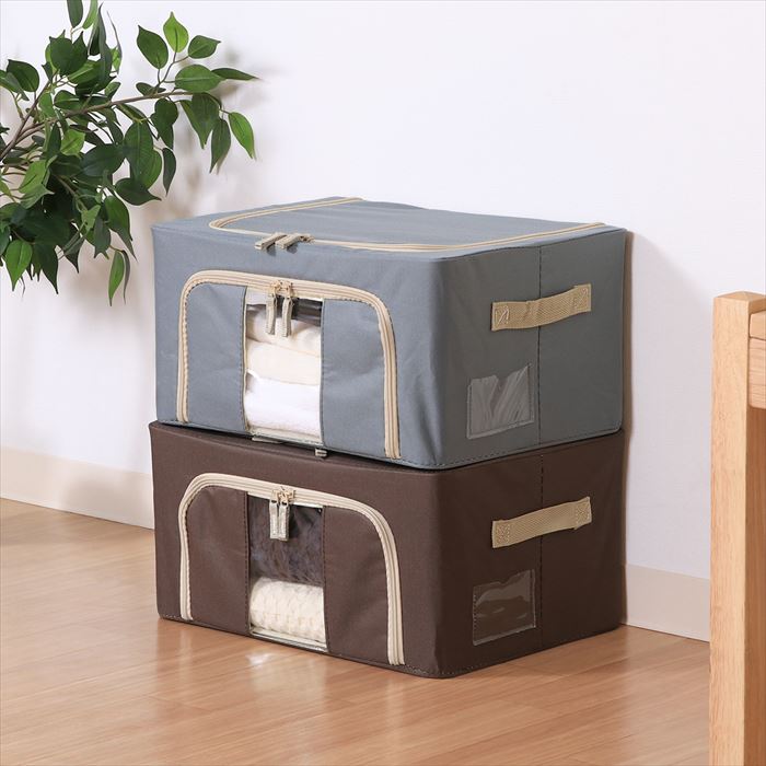 収納ボックス フタ付き 布 前開き 通販 窓付＆積み重ね収納ボックス