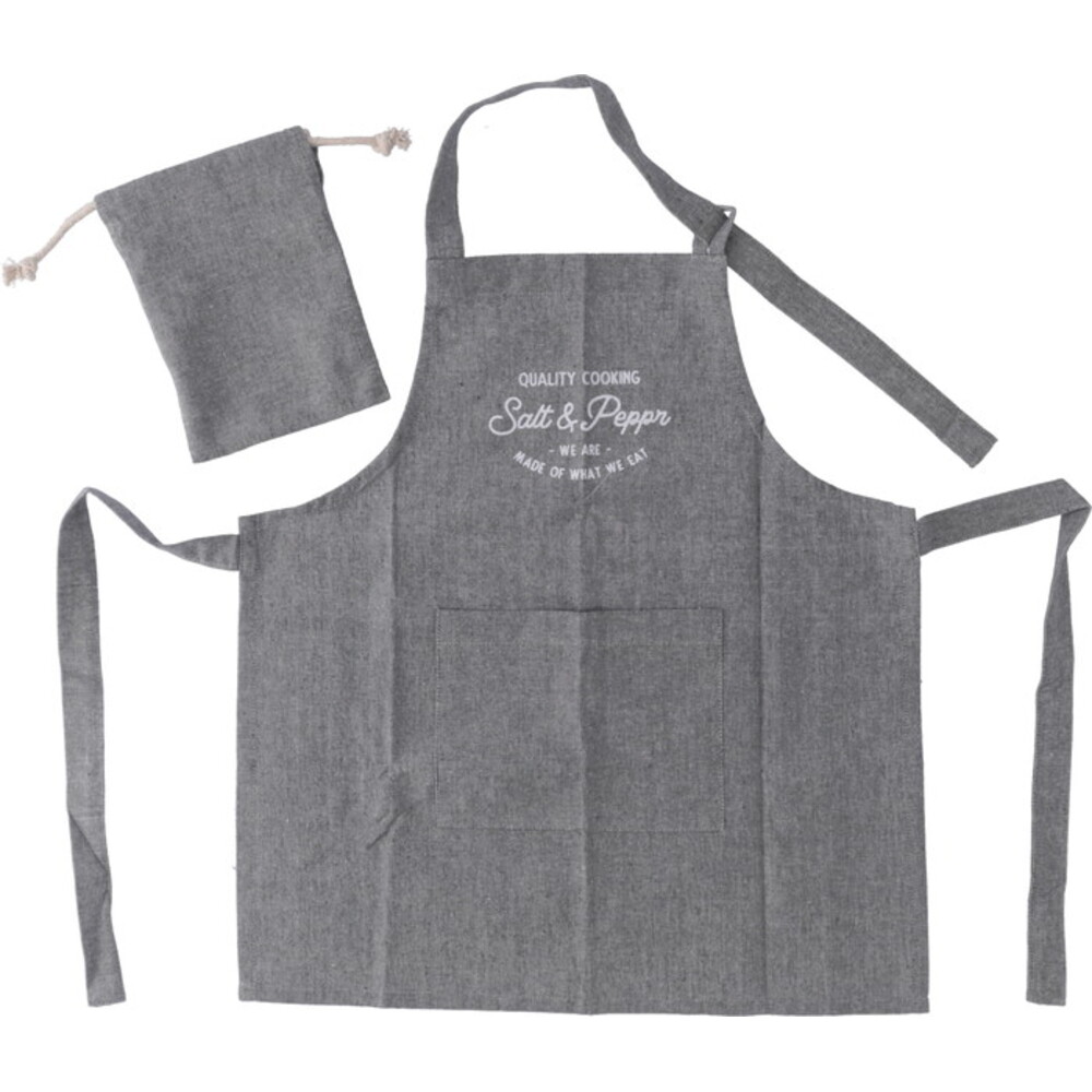 エプロン おしゃれ 女性用 通販 Salt&Pepper 後ろ 結び ポケット付き ミドル丈 シンプル ロゴ かわいい オシャレ 可愛い 長さ調節 テキスタイル エプロン |  | 03