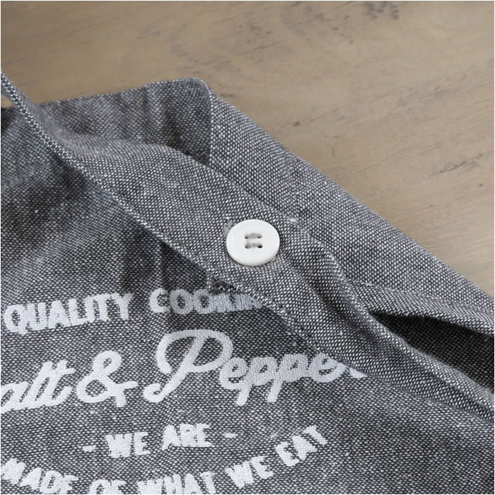 エプロン おしゃれ 女性用 通販 Salt&Pepper 後ろ 結び ポケット付き ミドル丈 シンプル ロゴ かわいい オシャレ 可愛い 長さ調節 テキスタイル エプロン |  | 19