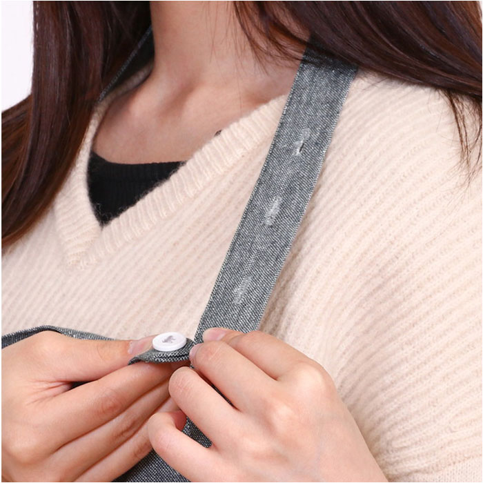 エプロン おしゃれ 女性用 通販 Salt&Pepper 後ろ 結び ポケット付き ミドル丈 シンプル ロゴ かわいい オシャレ 可愛い 長さ調節 テキスタイル エプロン |  | 08