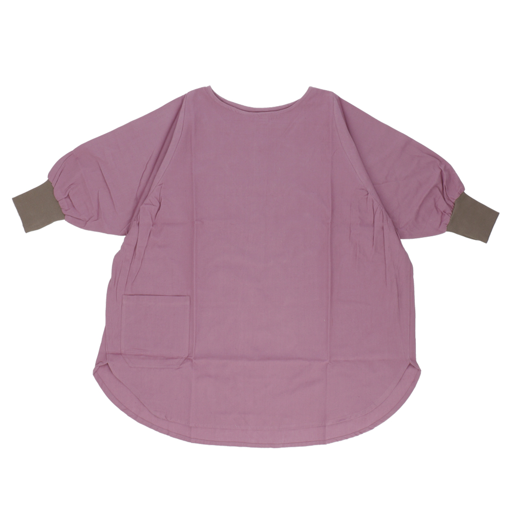 割烹着 おしゃれ 通販 無地 かっぽう着 チェニック ゆったり 大きめ 汚れ ガード 袖口 リブ 綿100% 動きやすい 大きい ポケット 裾 ラウンド 機能的 無地 割烹着 |  | 09