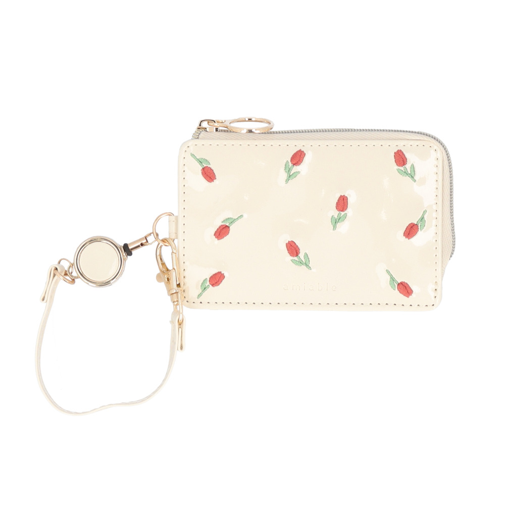 小銭入れ パスケース リール付き 通販 定期入れ パスポーチ 定期 入れ リール 付き 定期券 ケース レディース おしゃれ コインケース 可愛い 小物入れ 小銭入れ | Flowering | 09