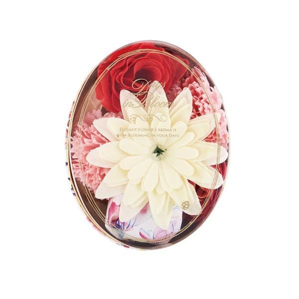 フラワーバスセット 入浴剤 プレゼント ギフト お歳暮 女性 保温 フラワーバスセット オーバル デイズインブルーム バスフラワー 贈答品 癒し 花びら | ブランド登録なし | 01