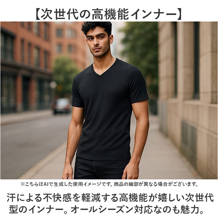 メンズ Vネック インナー 半袖 通販 FORECAST フォーキャスト 6888 アンダーシャツ メッシュインナー 半袖インナー ドライインナー ドライ Tシャツ メンズ |  | 03