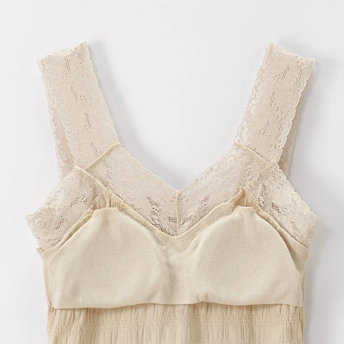 カップ付きキャミソール レース 4枚セット 通販 カップ付シャーリングキャミ2色組 キャミソール カップ付き レディース 幅広レース カップ付きキャミソール |  | 04