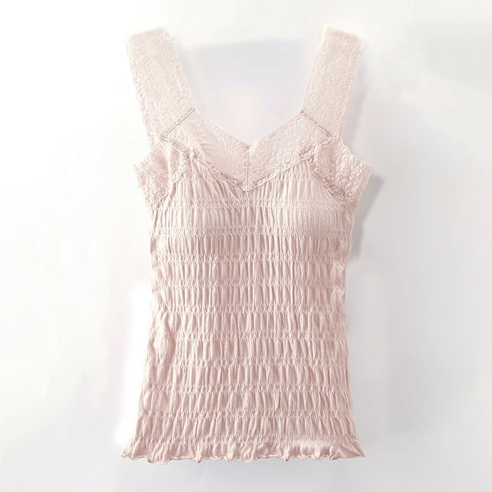 カップ付きキャミソール レース 4枚セット 通販 カップ付シャーリングキャミ2色組 キャミソール カップ付き レディース 幅広レース カップ付きキャミソール |  | 06