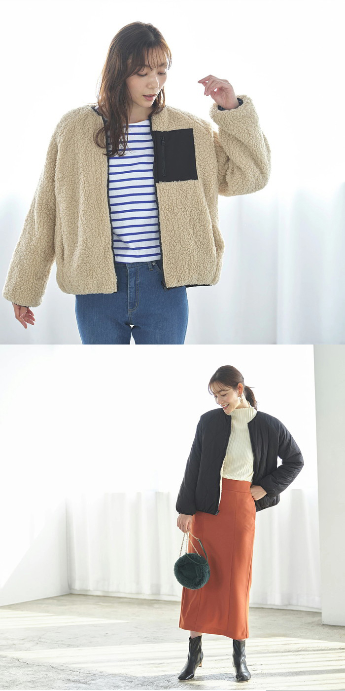 ショート丈 ノーカラーコート レディース 通販 ノーカラージャケット