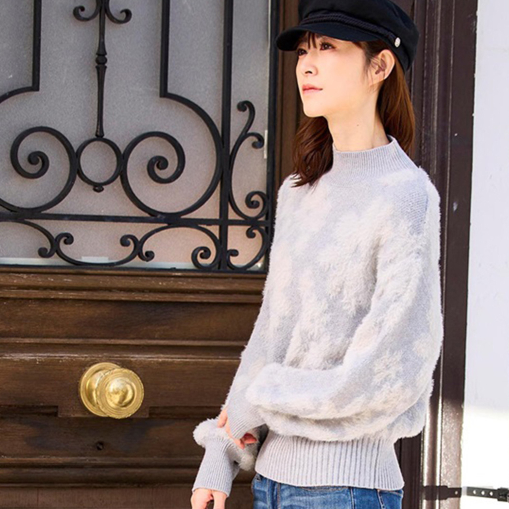 ニット レディース 柄 通販 セーター シャギーニット プルオーバー 長袖 花柄ジャガードフェザーニット 秋冬 秋 冬 おしゃれ シンプル 女性 大人かわいい ニット |  | 02