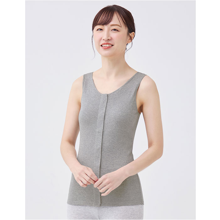 前開き ブラトップ 通販 綿100%前開きカップ付タンクトップ カップ付タンクトップ 前あき タンクトップ 肌着 インナー カップ付きインナー 綿100% 前開き | BACKYARD FAMILY | 04