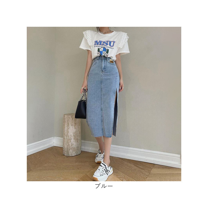 デニムスカート タイトスカート スリット レディース 通販 ロングスカート ロング丈スカート レディーススカート スカート ロンスカ タイト デニムスカート |  | 17