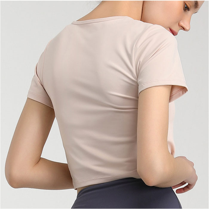 ヨガウェア トップス 半袖 通販 ヨガトップス Tシャツ tシャツ スポーツウェア トレーニングウェア へそ出し クロップド丈 ショート丈 シンプル 無地 ヨガウェア |  | 13