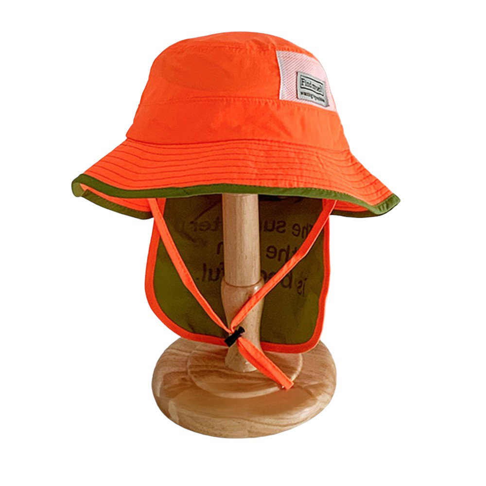 ハット キッズ ベビー 帽子 通販 サンハット ビーチハット 薄手 速乾 ひも付き 紐付き 日よけカバー付き サイズ調節可能 顎ひも あご紐付き 子供用 子供 ハット |  | 03