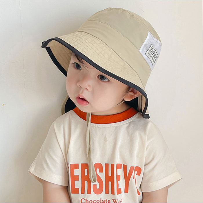 ハット キッズ ベビー 帽子 通販 サンハット ビーチハット 薄手 速乾 ひも付き 紐付き 日よけカバー付き サイズ調節可能 顎ひも あご紐付き 子供用 子供 ハット |  | 11