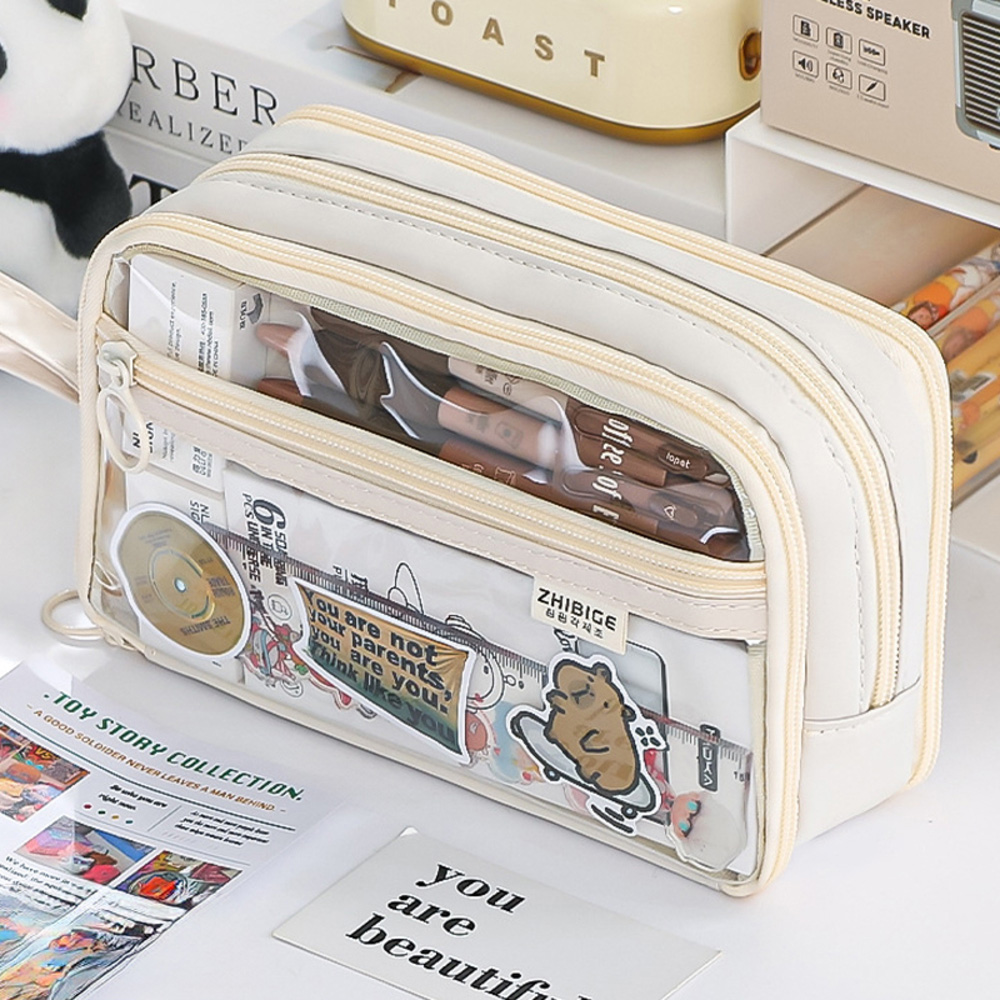 痛ペンポーチ 通販 筆箱 ふでばこ 痛ペンケース ペンケース 缶バッチ入れ ポーチ 小物入れ 文具箱 大容量 多機能 両面透明 推し活 可愛い かわいい 痛ペンポーチ | BACKYARD FAMILY | 02