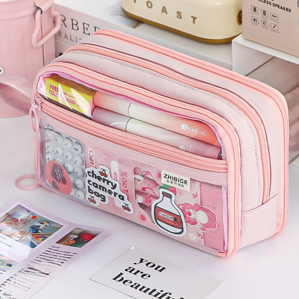 痛ペンポーチ 通販 筆箱 ふでばこ 痛ペンケース ペンケース 缶バッチ入れ ポーチ 小物入れ 文具箱 大容量 多機能 両面透明 推し活 可愛い かわいい 痛ペンポーチ | BACKYARD FAMILY | 05