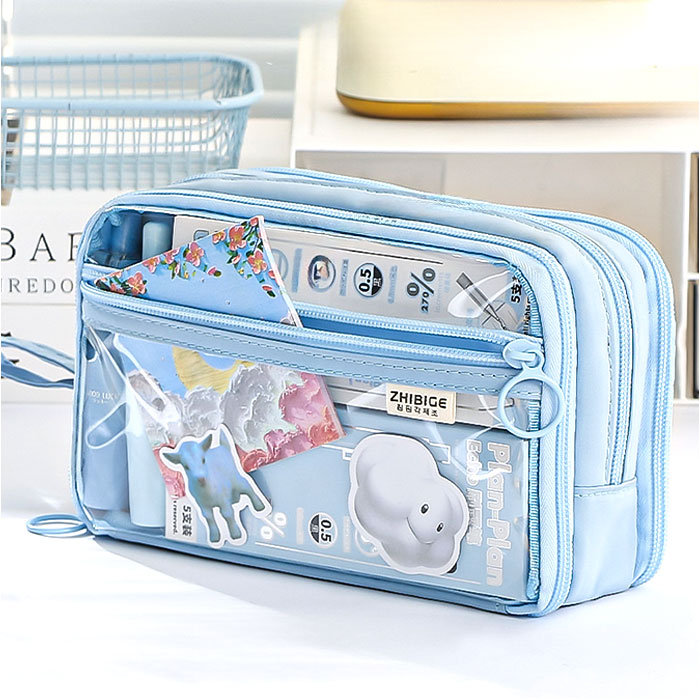 痛ペンポーチ 通販 筆箱 ふでばこ 痛ペンケース ペンケース 缶バッチ入れ ポーチ 小物入れ 文具箱 大容量 多機能 両面透明 推し活 可愛い かわいい 痛ペンポーチ |  | 09