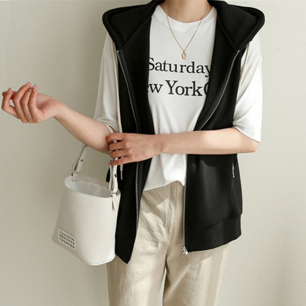 ベスト パーカー レディース 前開き 通販 パーカーベスト ジレ ジレベスト スウェット 重ね着 カットソー レイヤード ノースリーブ ジップアップ ベスト | BACKYARD FAMILY | 03