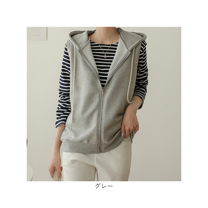 ベスト パーカー レディース 前開き 通販 パーカーベスト ジレ ジレベスト スウェット 重ね着 カットソー レイヤード ノースリーブ ジップアップ ベスト |  | 14