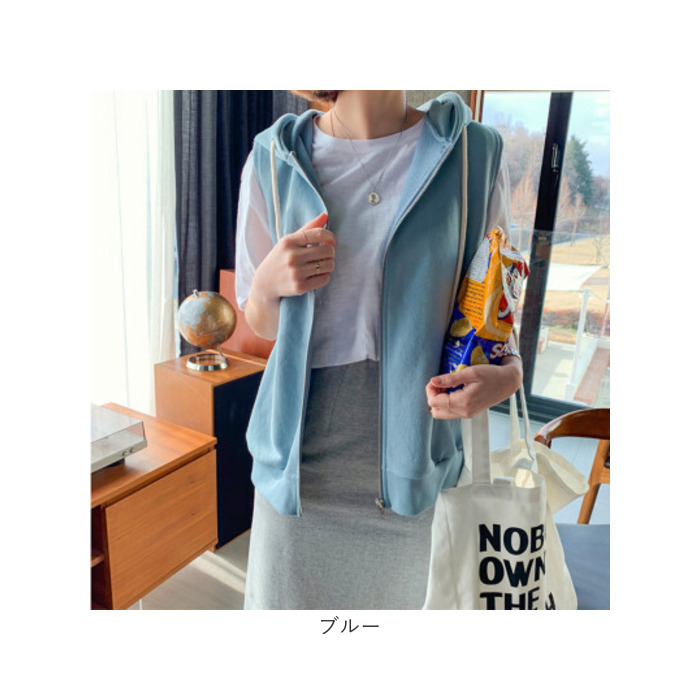 ベスト パーカー レディース 前開き 通販 パーカーベスト ジレ ジレベスト スウェット 重ね着 カットソー レイヤード ノースリーブ ジップアップ ベスト |  | 16