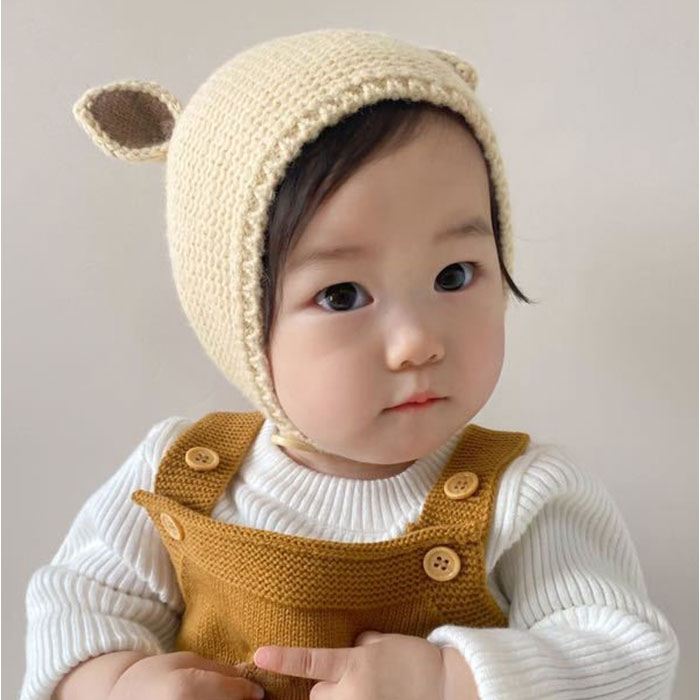 ベビー 帽子 耳付き バンビ 通販 ベビー帽子 ぼうし ニット帽 ニット 紐付き バンビ耳 伸縮性 男の子 女の子 子供 こども 子ども 赤ちゃん 新生児 ベビー |  | 04