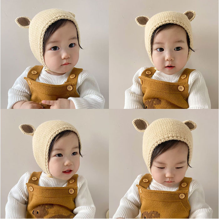 ベビー 帽子 耳付き バンビ 通販 ベビー帽子 ぼうし ニット帽 ニット 紐付き バンビ耳 伸縮性 男の子 女の子 子供 こども 子ども 赤ちゃん 新生児 ベビー |  | 06