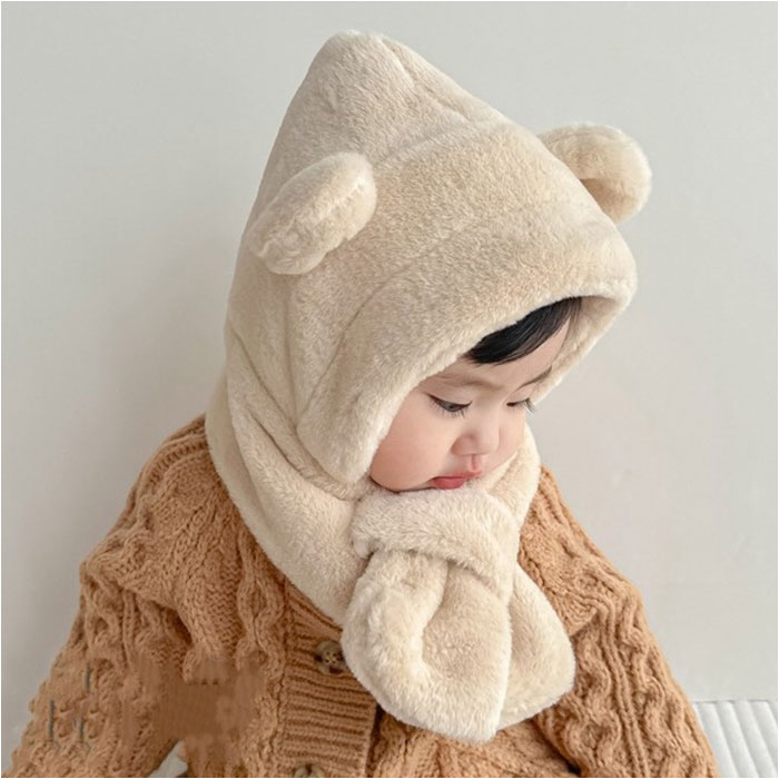 くま耳 帽子 ベビー 通販 ベビーマフラー キッズマフラー マフラー 帽子マフラー 耳付き ファー 子供 子ども こども 男の子 女の子 キッズ 赤ちゃん くま耳 |  | 07