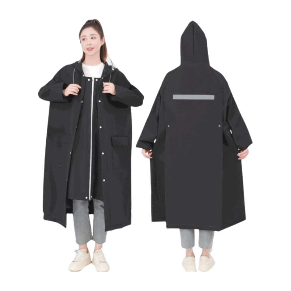 レインコート レインポンチョ 自転車 通販 雨具 カッパ レインウェア 雨合羽 雨がっぱ 反射テープ 二重ツバ リュック対応 ポケット付 ロング丈 レインコート | BACKYARD FAMILY | 03