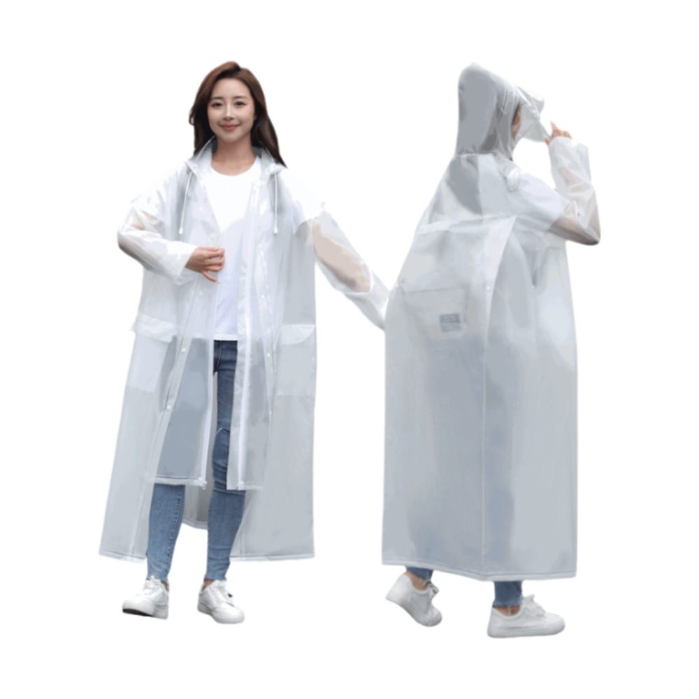 レインコート レインポンチョ 自転車 通販 雨具 カッパ レインウェア 雨合羽 雨がっぱ 反射テープ 二重ツバ リュック対応 ポケット付 ロング丈 レインコート | BACKYARD FAMILY | 04