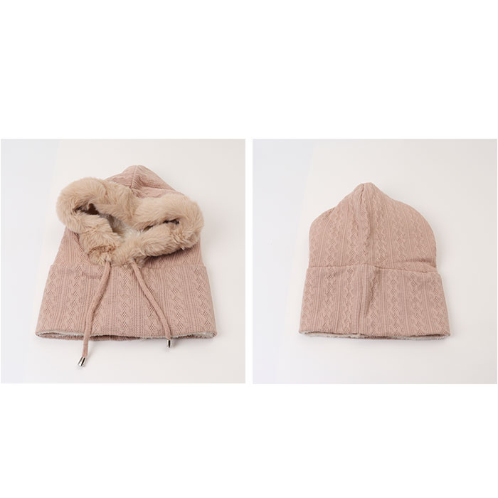 バラクラバ ニット ネックウォーマー 通販 レディース ファー 帽子 ぼうし フード ニット帽 ふわふわ ボア おしゃれ オシャレ マフラー 通勤 バラクラバ |  | 10