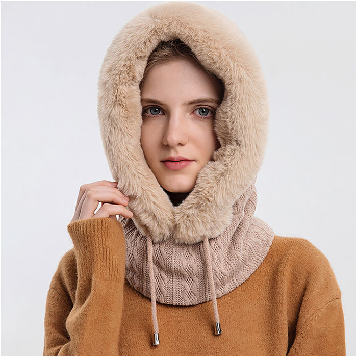 バラクラバ ニット ネックウォーマー 通販 レディース ファー 帽子 ぼうし フード ニット帽 ふわふわ ボア おしゃれ オシャレ マフラー 通勤 バラクラバ |  | 09