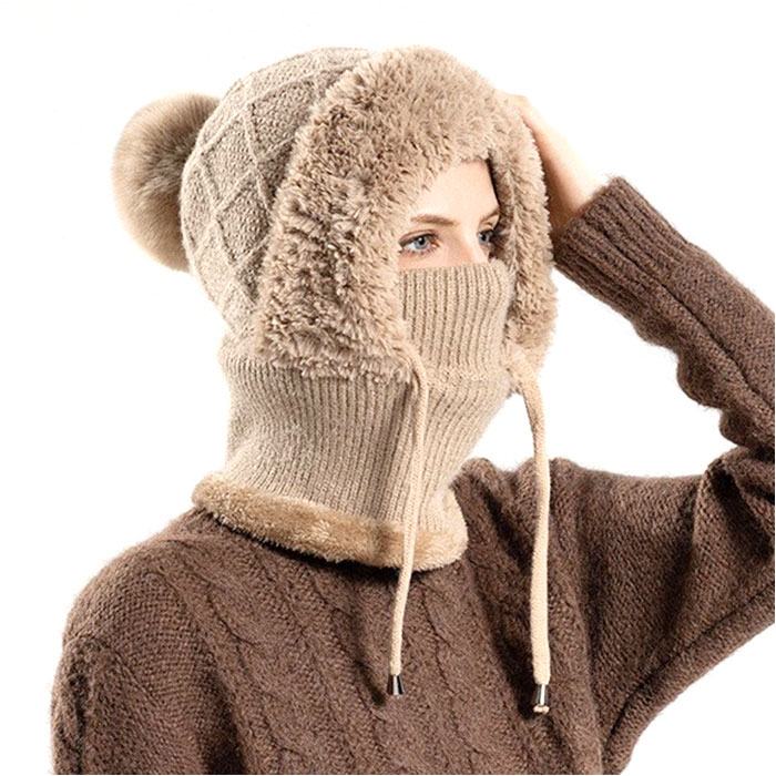 バラクラバ ネックウォーマー ニット 通販 帽子 ぼうし フード ニット帽 レディース ファー ふわふわ ボア おしゃれ オシャレ 防寒 防風 かわいい バラクラバ |  | 09