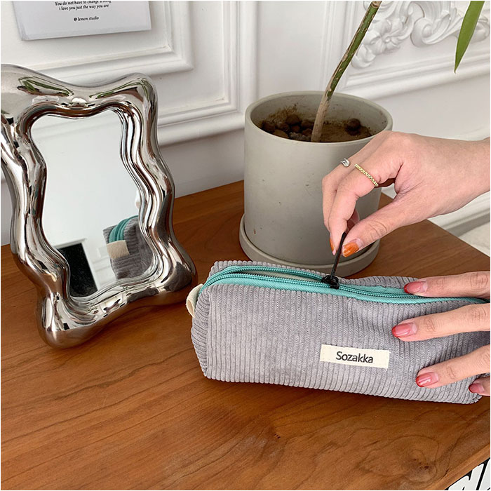 ペンケース コーデュロイ 通販 ペンポーチ 筆箱 筆入れ ペン ケース 小物入れ ポーチ 大容量 大きめ おしゃれ 可愛い シンプル 大学生 高校生 中学生 ペンケース |  | 07