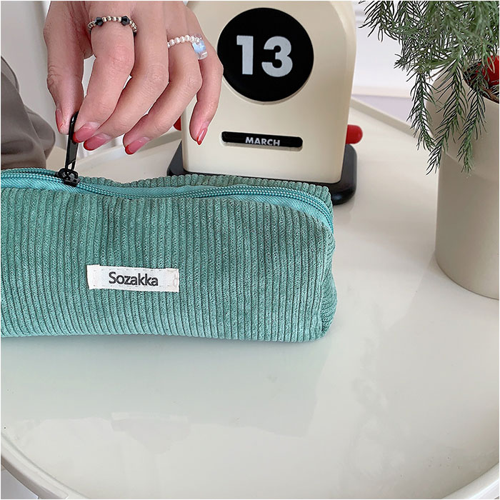 ペンケース コーデュロイ 通販 ペンポーチ 筆箱 筆入れ ペン ケース 小物入れ ポーチ 大容量 大きめ おしゃれ 可愛い シンプル 大学生 高校生 中学生 ペンケース |  | 08