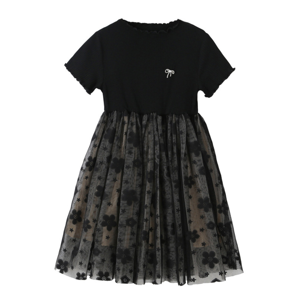 ワンピース キッズ 通販 半袖ワンピース こども服 かわいい 可愛い おしゃれ ピアノ発表会 チュール スタンドカラー フォーマル ワンピース | BACKYARD FAMILY | 01