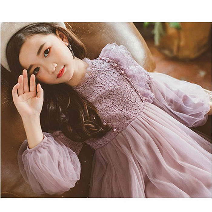 ワンピース 子供 フォーマル 通販 フォーマルドレス 長袖ワンピース フォーマルワンピース 女の子 かわいい おしゃれ ラウンドネック  ワンピース |  | 11